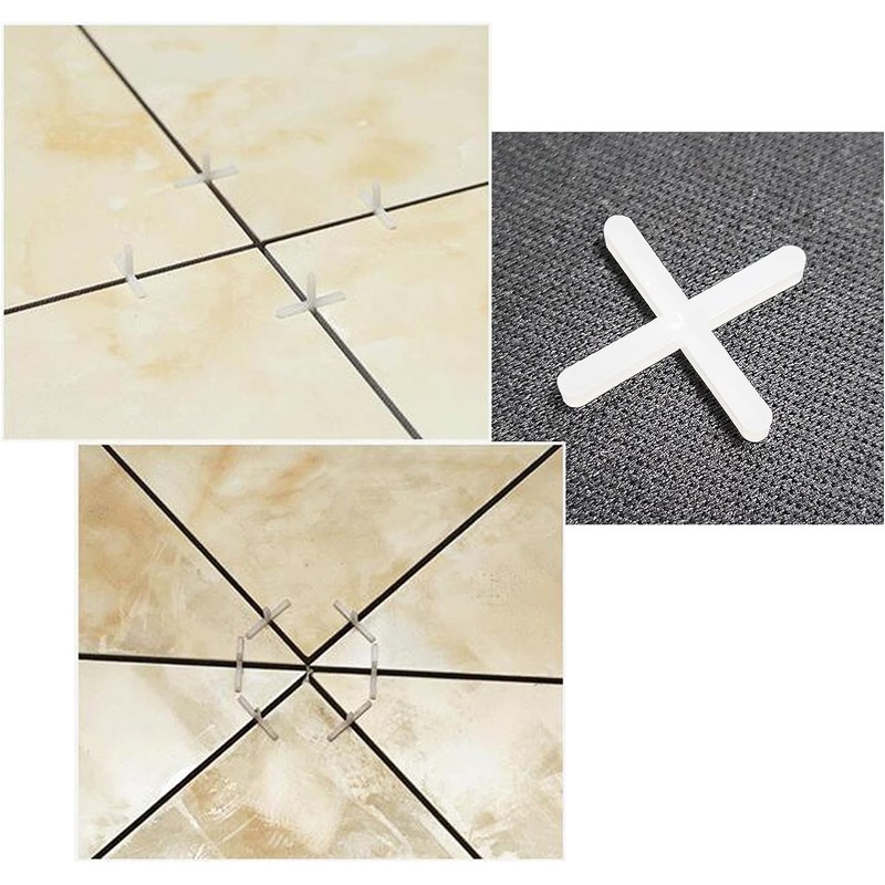 3000pcs Tile Leveling System Spacers Cross Shaped White Plastic Tiling
