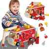 LOVELAND Wooden Fire Truck Toy – Take-Apart STEM Vehicle with