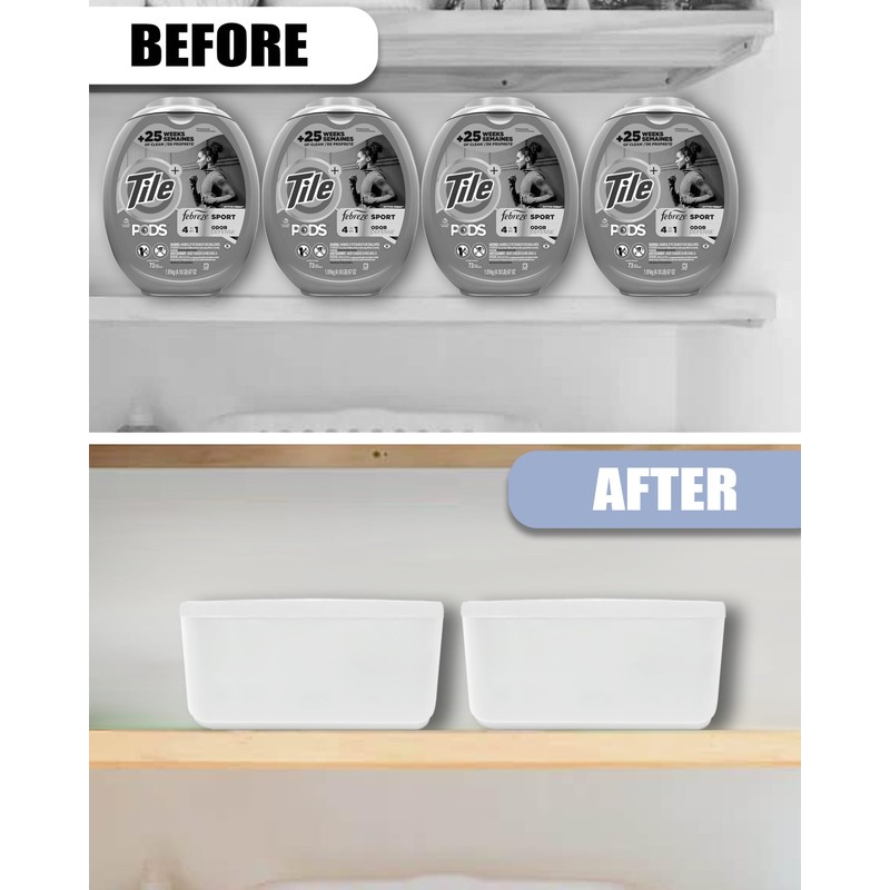 Skywin Laundry Pod Container with Slide Lid (White) - 2