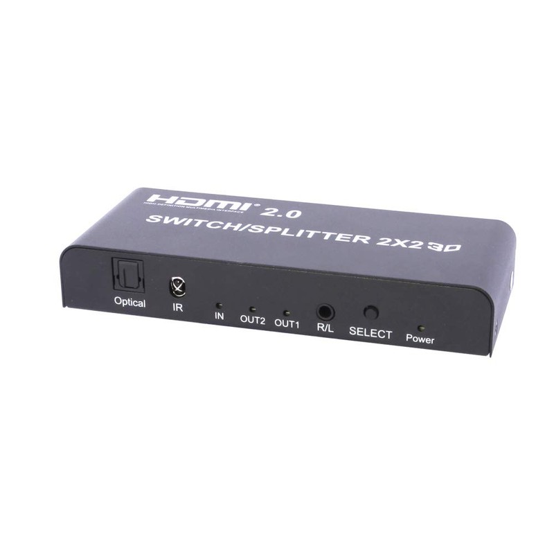 axGear 2X2 HDMI Ver 2.0 4K True Matrix Switch Splitter