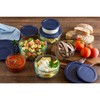 Pyrex Simply Store 14-Piece Round Glass Food Storage Set, Blue