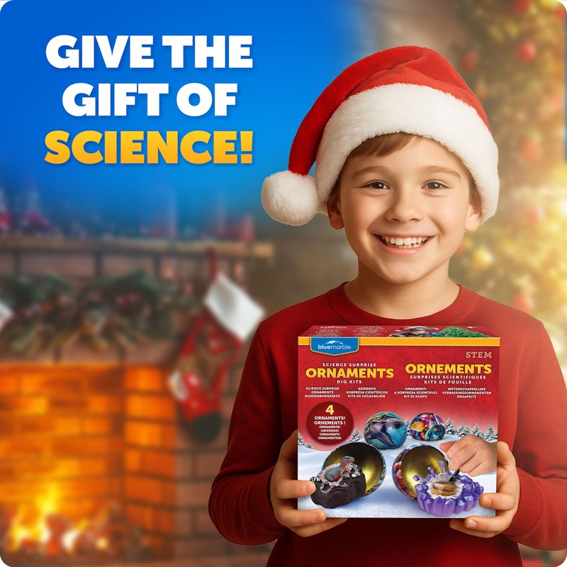 Blue Marble Science Surprise Christmas Ornament Dig Kits – 4