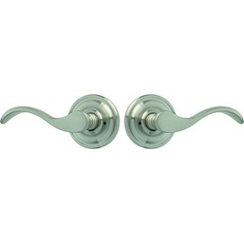 Rockwell Security Premium Solid Brass Chelsea Lever Privacy Handleset in Brushed Nickel