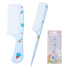 Shoyisenka 2 Pcs Hair Comb Set, Cute Fine Tooth & Rat Tail Comb for Baby Girls, Toddlers, Women, Soft Plastic Kids Combs for All Hair Types, Gentle Detangling & Parting (B)