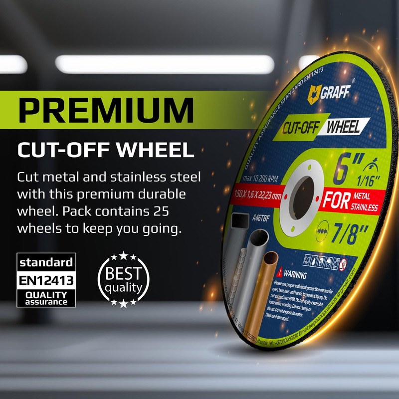 Cut Off Wheels 6 Inch Thin Metal & Stainless Steel