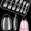 BORNBYME Extra Short Almond Soft Gel Nail Tips,120PCS Pre Buff