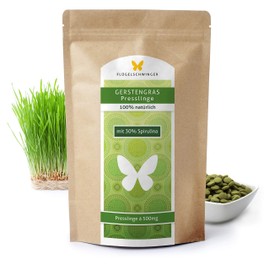 1 kg barley grass pressings with 30% spirulina, raw food quality, 2000 tablets of 500 mg from young grasses, alternative to capsules, gentle processing at low temperatures (1000 g)