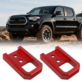 Front Tow Hooks for Toyota Tacoma 2024 2025 2026 & 4Runner 2025 2026 & Land Cruiser 250 2024 2025, T6061 Aluminum Red Direct Bolt-On Off Road Recovery Tow Hooks, Toyota Truck Accessories-2 Pack