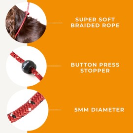 Dog & Field Pro Trialler Slip Lead, Brown. 1.2m Rope Slip Lead For Dogs With Push Button Stopper, Easy To Slip On, No Collar Or Harness Needed. Thin Slip Lead For Dogs (Brown)