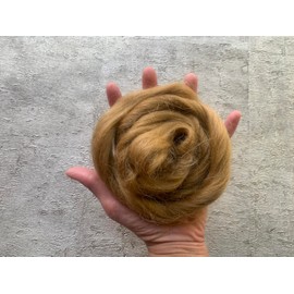 heidifeathers® Mohair and Wool Blend - Needle Felting Fur, Reborn Rooting, Doll Hair (Light Brown)