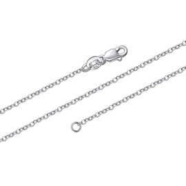 BORUO - Collar de Cadena de Plata de Ley 925, 1 mm, 1,5 mm, sin níquel, con Cierre de mosquetón, 35,6 a 76,2 cm Plateado