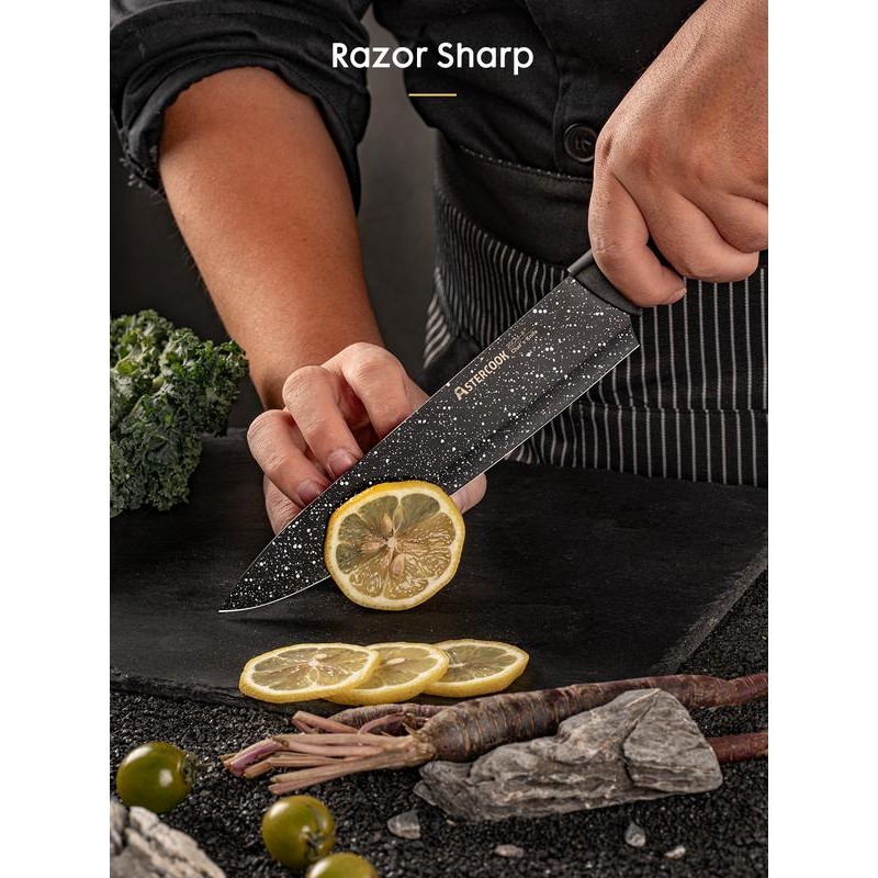 Astercook Knife Set, 6 Piece Kitchen Knife Set, Aesthetic Blade