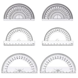 LYITZW 6 Pieces Plastic Geometry Goniometer, 180 Degree Plastic Protractor, Mathematical Geometry Protractor for Students, School, Office, Protractor Ruler Sets