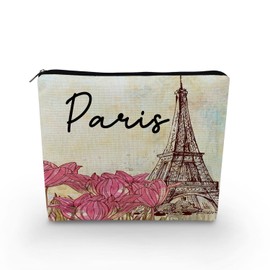 YULUENZE Fantastic Eiffel Tower Paris Romantic France Makeup Bag Small Toiletry Zipper Pouch Birthday Christmas Paris Souvenir Gift Travel Cosmectic Bag for Women BFF