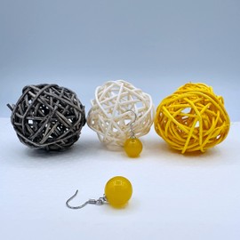 Potara Earrings for Women - Yellow Potara Dangle Earrings - Japanese Jewelry - Bikers Jewelry (Sun)