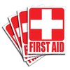(4) First Aid Kit Sticker Sign Self Adhesive Decal 5"x4"