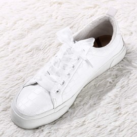 Allegra K 2 Pairs Flat Snow Yarn Shoelaces 2.5cm Wide Transparent Shoe Laces for Sneakers White 60cm/24