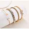 USEEDOVIA 4 Pcs Gold Chain Bracelet Set for Women Grils,14K