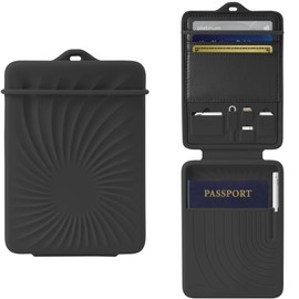 Bone Passport holder, Passport and Vaccine Card Holder Combo, Passport cover, Passport holder with vaccine card slot, Passport travel wallet - Black Pin Pen