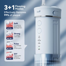 Portable Mini Water Flosser - Travel Oral Irrigator with Telescopic Water Tank, 4 Modes, and IPX7 Waterproof Design - Perfect for Braces, Bridges, and Home & Travel Dental Care