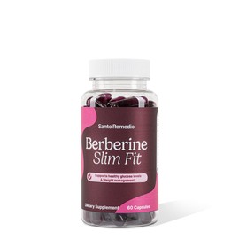 Santo Remedio Berberine, Dietary Supplement, Vegetarian, No Added Sugar, 60 Capsules, 30 Servings.