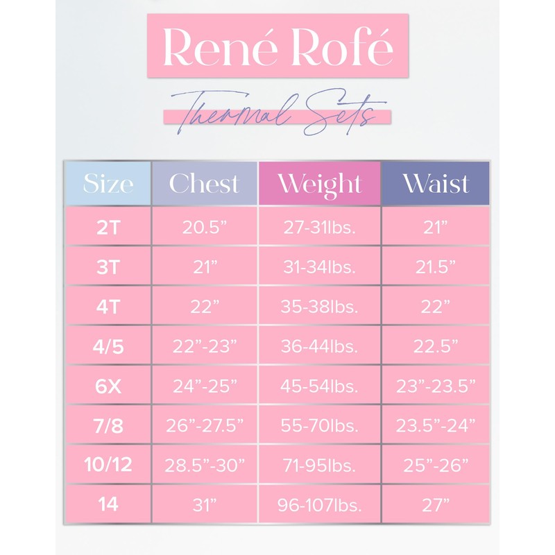 Rene Rofe Conjunto de ropa interior térmica para niña -