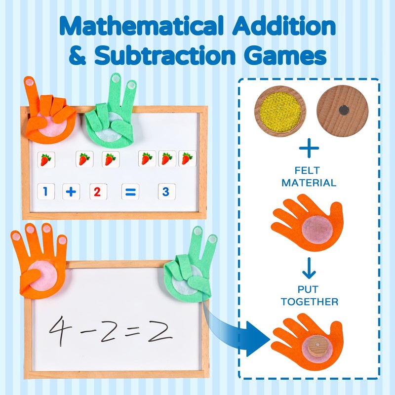 Wooden Abacus for Kids Math - Double-Sided Black/Whiteboard for Toddlers