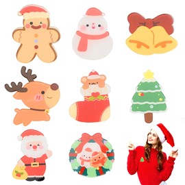 Christmas Brooch Pin, 8 Pcs Christmas Brooch Set, Badge Brooch Lapel Pin, Christmas Stocking Elk Snowman Christmas Tree Bell Breast Pin, Party Favors Brooch for Christmas Decorations