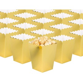 Gold Popcorn Boxes Small Cardboard Popcorn Mini Containers,Pack of 24