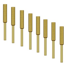 8 PCS High Hardness Titanium Chainsaw Sharpener， kolatree - Titanium Plated Diamond bits Sharpening Wheels, Titanium Burr Grinding Stone File for Electric Chainsaw Sharpener Chain Saw Stone Jewelry Wood (3/16", 4.8mm)