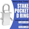 Trailer Stake Pocket D Ring 6PCS 16200lbs Heavy Duty Removable