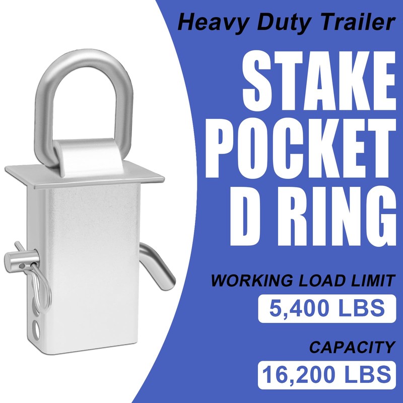 Trailer Stake Pocket D Ring 6PCS 16200lbs Heavy Duty Removable