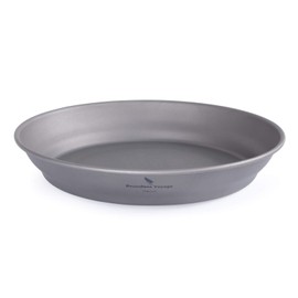 iBasingo Titanium Bowls Plate Ultralight Single Wall Bowl Plate Outdoor Camping Tableware Kitchen Utensils with Carry Bag Ti1109T