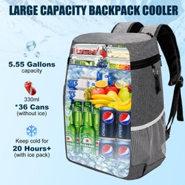 Backpack Cooler 36 Cans, Soft Cooler Backpack Insulated Leak Proof Beach Cooler Bag, Large Capacity Waterproof Coolers, Lunch Camping Travel Picnic Hiking Portable Cooler for Men Women