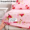 Bedlifes Queen Sheet Set Ultra Soft, Breathable, Silky Flower Deep