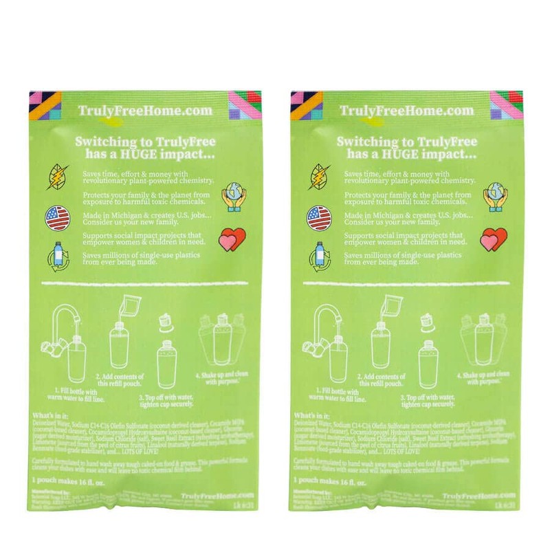 Truly Free Non Toxic Dish Soap | Natural Concentrated Dishwashing