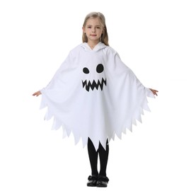 Alaiyaki Cape, Halloween, Cosplay, Ghost, Children, Horror, Luminous Specifications, Cute, Poncho, Dress, Devil Haunted Costume, For Kids, Boys, Girls, Events (White, 43.3 inches (110 cm)