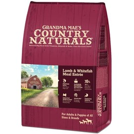 Grandma Mae's Country Naturals Dry Dog Food, Lamb, Whitefish & Brown Rice, Slow Cooked & Nutrient Dense, Made in USA, 14 LB Bag