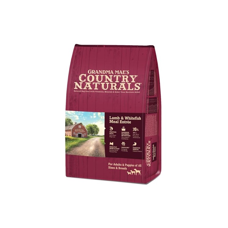 Grandma Mae's Country Naturals Dry Dog Food, Lamb, Whitefish &