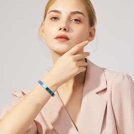 ANATTASOUL Men's Cuff Bracelet Adjustable Gold Cuff Bracelets Stainless Steel Cuff Bracelets Gifts for Friends Daughter Mum Silver Silver Gold Cuff Bangle Cross Bracelet, Metal