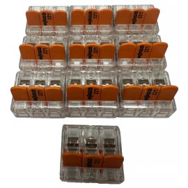 WAGO 10 Pack of Wago 221-613 Lever-Nuts 10AWG 3 Conductor Compact Wire Connectors