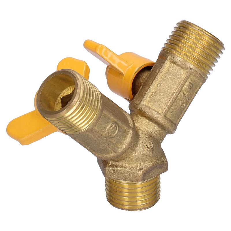 01 Gas Switch Valve, Brass 3-Way Y Shaped Ball Valve
