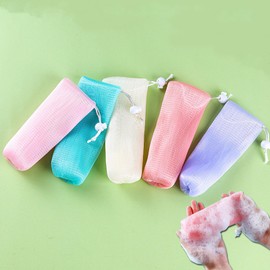 Foaming Net, Washing Net, Soap Net, 6 Layers Foaming Net, Dense Foam, Fine, Drawstring, Hangable, Clean and Hygienic, Unisex, Set of 5