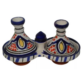 Handmade Moroccan Mini Spicer Tagine Double Spice Holder Tajine Salt & pepper condiment
