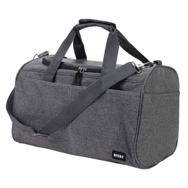 Gym Bag Large Sports Bags Fitness Travel Duffle Bag Mens Womens High Capacity Waterproof Swimming Bags 20L Handbag Holdall Sports Shoulder Bag Tote Detachable Shoulder Strap Black, Grey