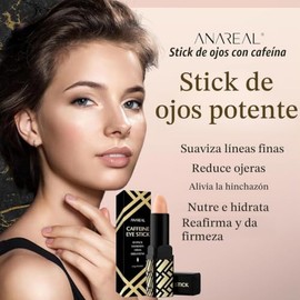 Bálsamo con cafeína para debajo de los ojos: crema hidratante iluminadora en barra para ojeras e hinchazón, tratamiento coreano antiarrugas para el cu
