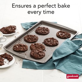 GoodCook Everyday Nonstick Steel Baking Sheet, 17" x 11", Gray, Large Cookie Sheet for Baking, Nonstick Baking Tray, Oven Tray, Non-Stick Cooking Sheet