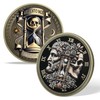 RYUKENLM Memento Mori Coin 3D Skull Challenge Coins Daily Stoic
