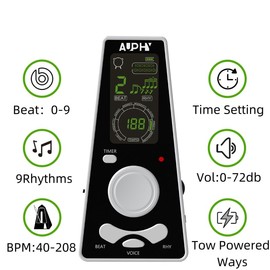 Digital Metronome for Piano Guitar Drum Violin with Timer Vocal headphone Jack