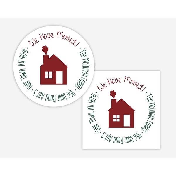Christmas Return Address Label, We Have Moved Return Address Sticker,